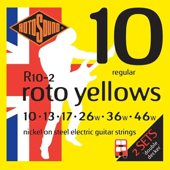 Rotosound Roto string set electric nickel wound 10-46, regular, pack of 2 sets