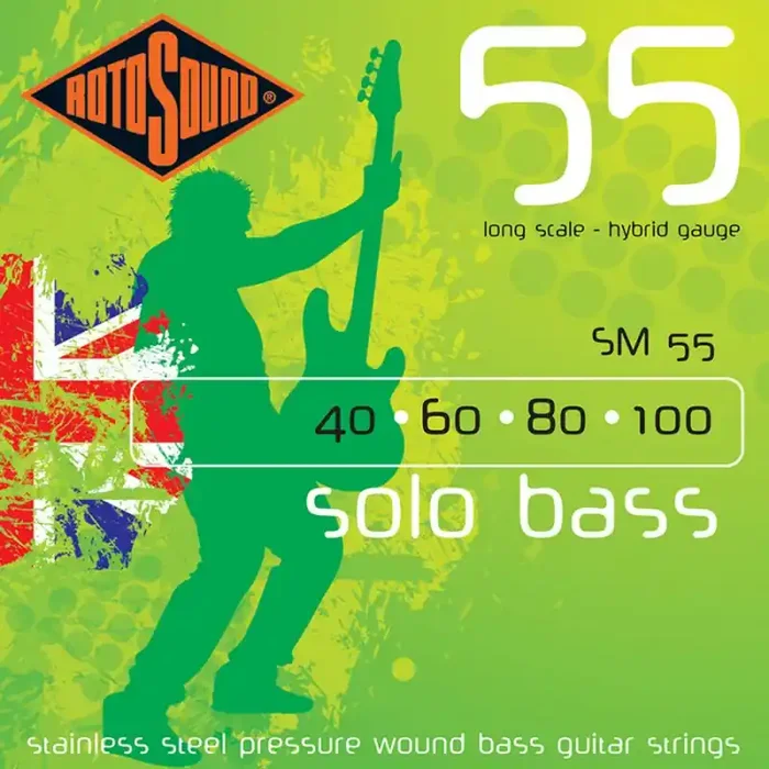 Rotosound Solo Bass 55 snarenset basgitaar, linea pressure wound, 40-100, hybrid gauge