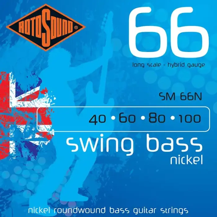 Rotosound Swing Bass 66 snarenset basgitaar, nickel wound, 40-100, hybrid gauge