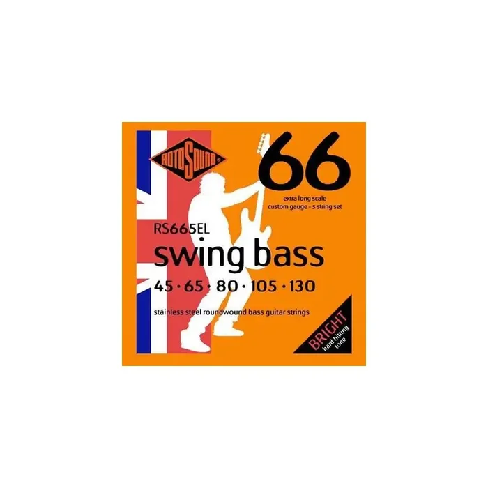 Rotosound Swing Bass 66 string set electric bass 5 stainless steel 45-130 extra long, standard gauge