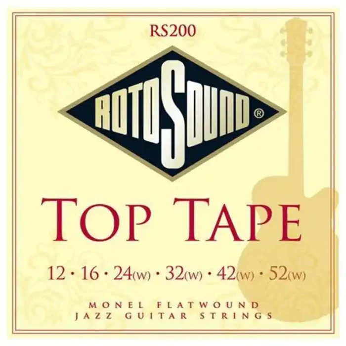 Rotosound Top Tape snarenset elektrisch, monel flatwound, 12-52