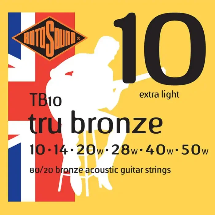 Rotosound Tru Bronze snarenset akoestisch, 80/20 bronze, 10-50, extra light