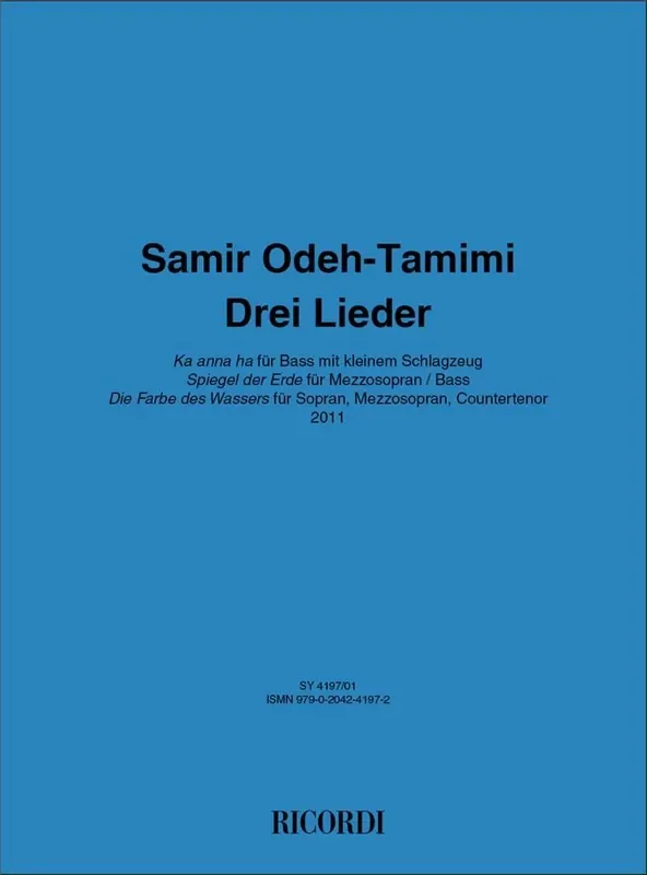 Samir Odeh-Tamimi Drei Lieder Gesang mit sonstiger Begleitung