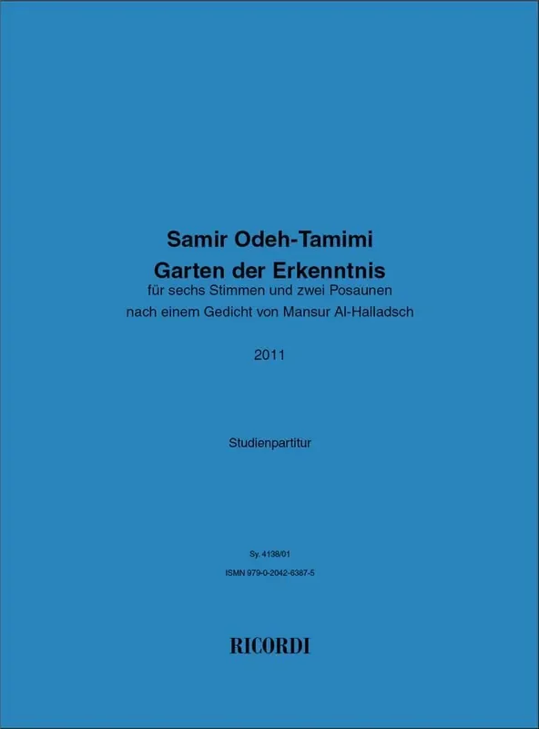 Samir Odeh-Tamimi Garten der Erkenntnis Gemischter Chor mit Begleitung