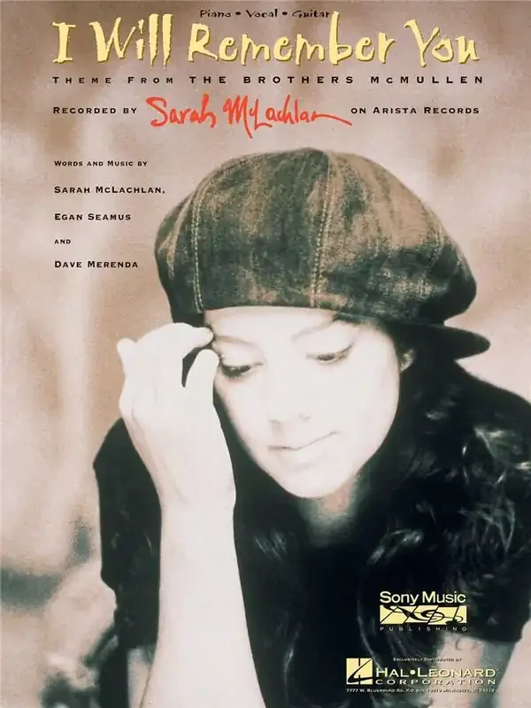 Sarah McLachlan I Will Remember You (from The Brothers McMullen) Klavier, Gesang, Gitarre (Songbooks)