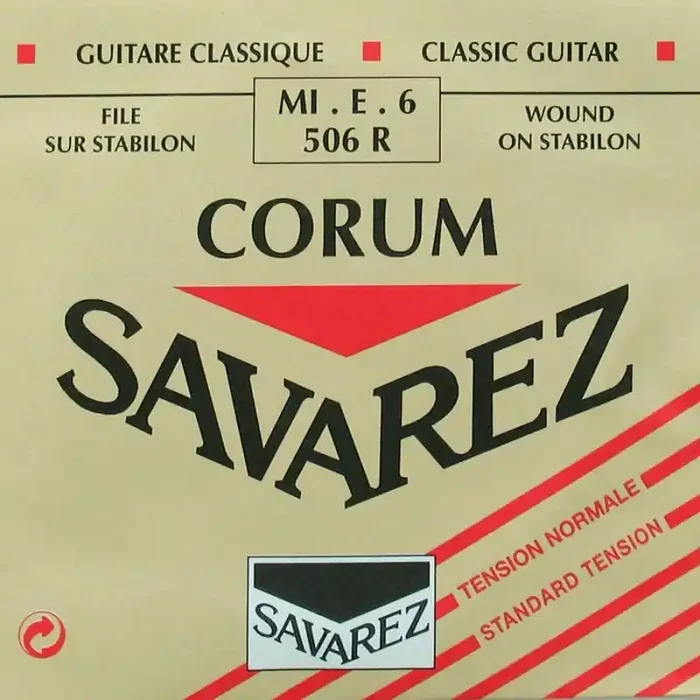 Savarez E-6-snaar, silverplated wound Corum, sluit aan bij 500-CR and 500-AR set, normal tension
