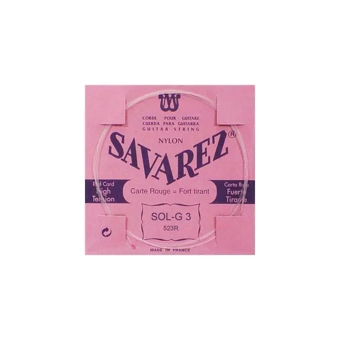 Savarez G-3-snaar, clear nylon (rouge), sluit aan bij 520-R set, hard tension