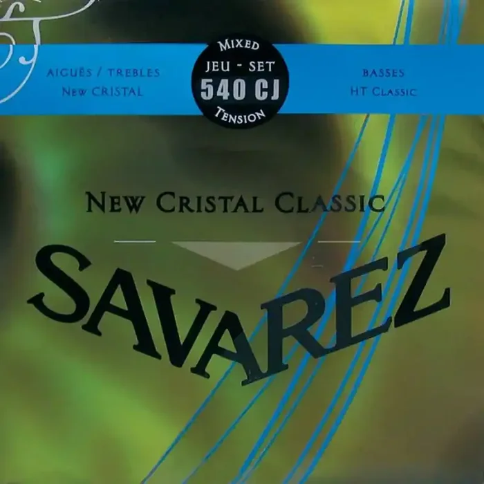 Savarez New Cristal Classic snarenset klassiek, New Cristal trebles, silverwound HT classic basses, hard tension