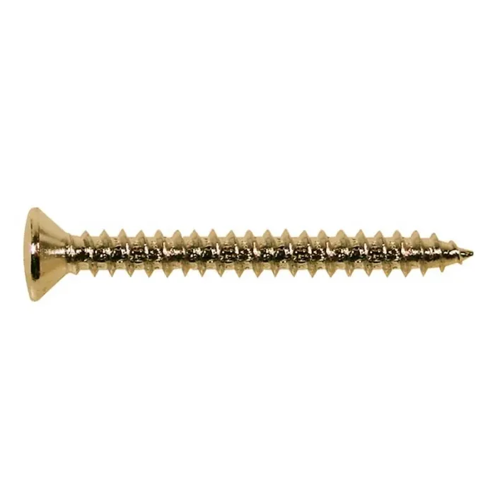 Screw, gold, 4,5x45mm, 12pcs, oval countersunk, tapping, for neck mount
