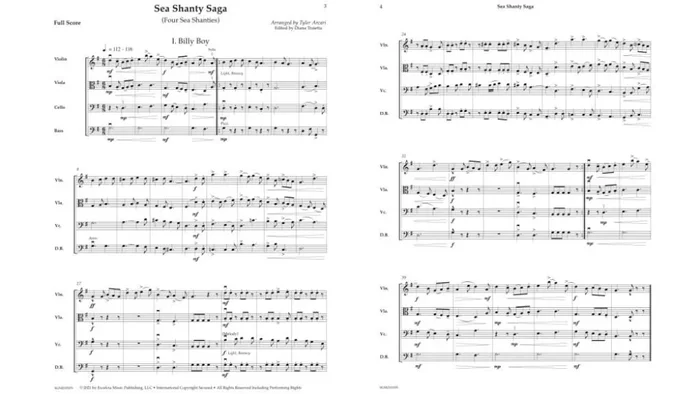 Sea Shanty Saga (Arr. Tyler Arcari) Streichquartett