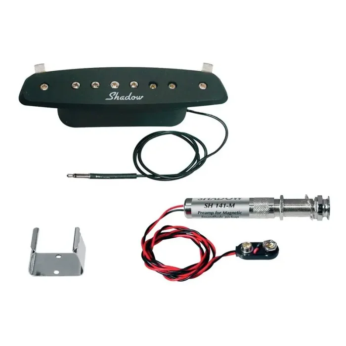 Shadow active soundhole pickup, single coil with 4 meter cable, 2x3v battery