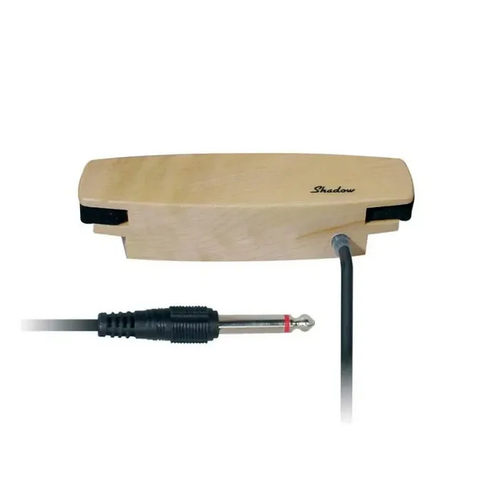 Shadow klankgatpickup, single coil, met 4 meter vaste kabel, in esdoorn behuizing