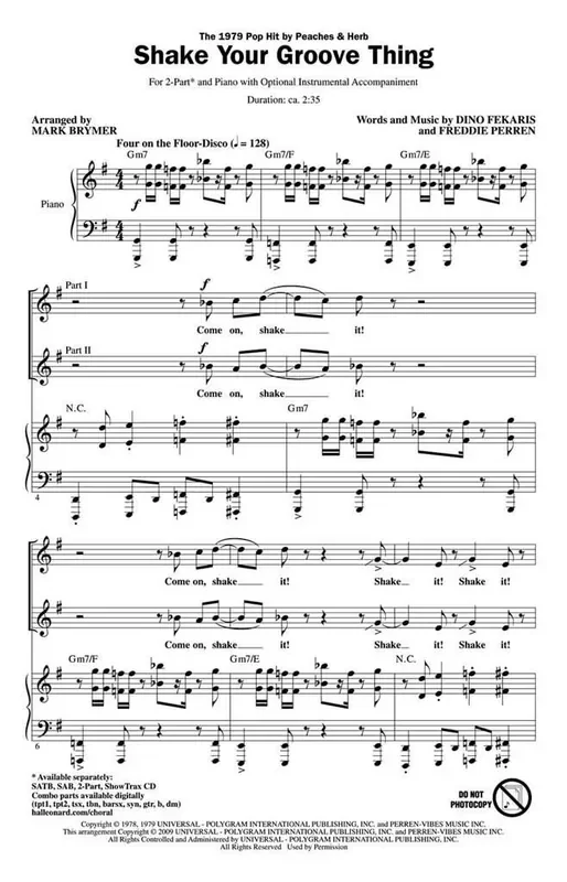 Shake your Groove Thing (Arr. Mark Brymer) Frauenchor mit Klavier/Orgel