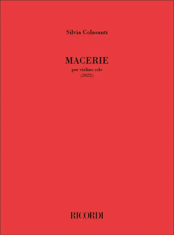 Silvia Colasanti Macerie Violine Solo