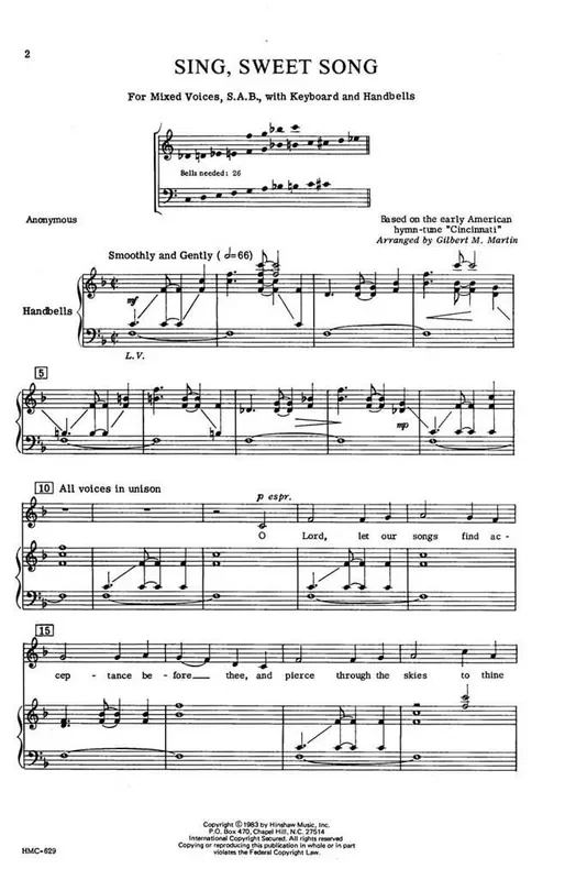 Sing, Sweet Song (Arr. Gilbert M. Martin) Gemischter Chor mit Begleitung