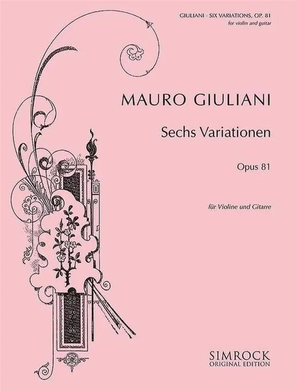 Six Variations in A Major op. 81 Violine mit Begleitung