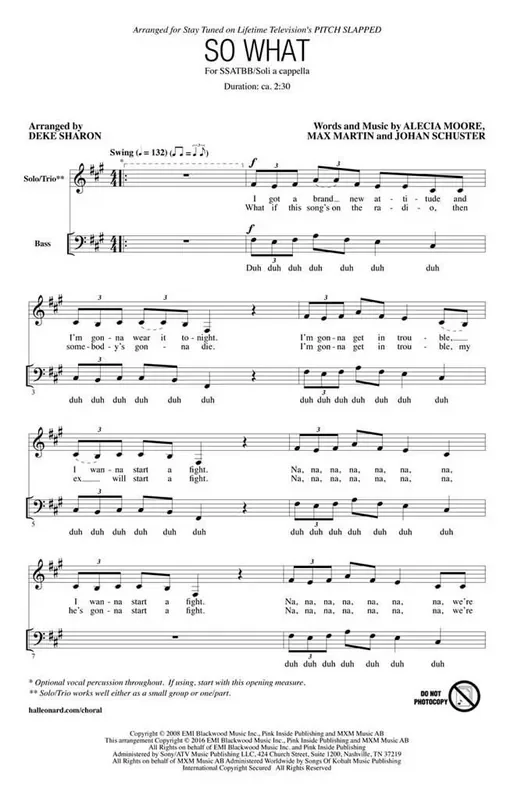 So What (Arr. Deke Sharon) Gemischter Chor A cappella