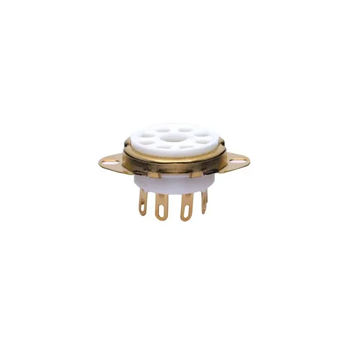 Socket 8 pin Gold Chassis, solid ring
