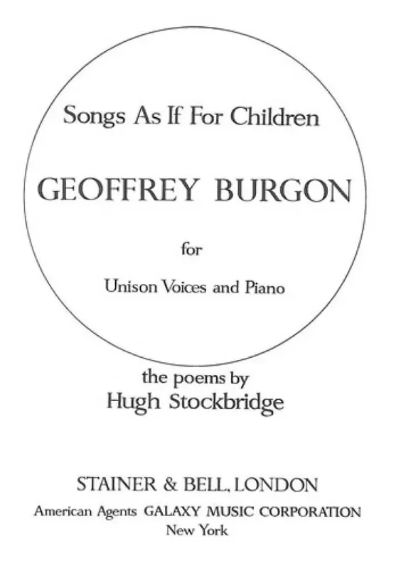 Songs As If For Children Gemischter Chor mit Klavier/Orgel