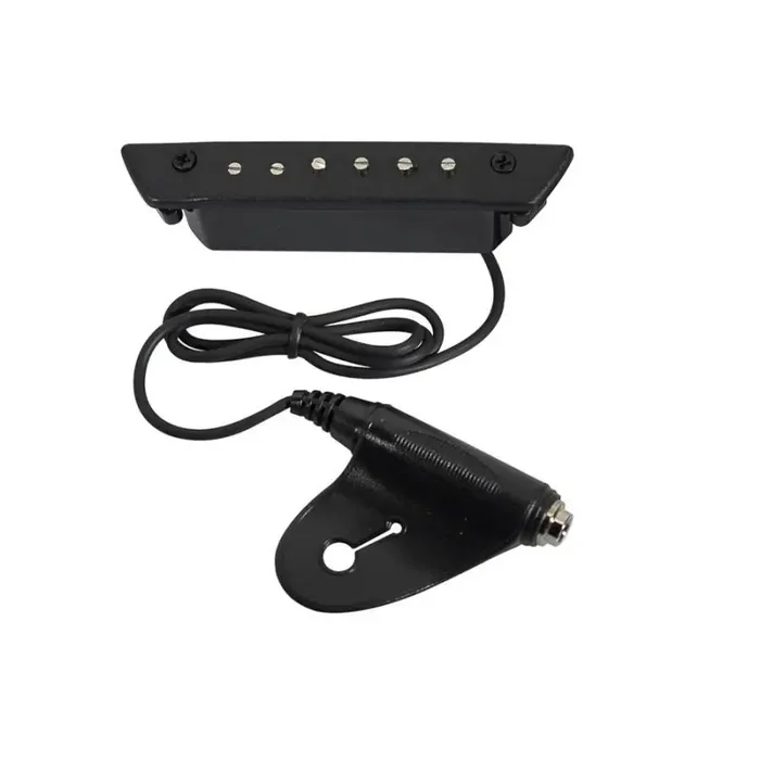 Soundhole pickup, single coil with adjustable poles, 60cm cable and jack socket