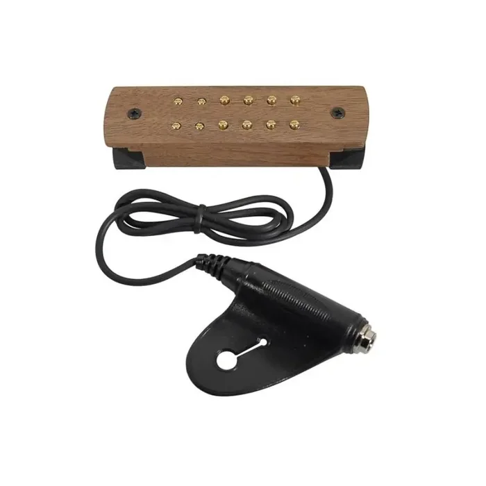 Soundhole pickup with solid bubinga cover, humbucker with adjustable poles, 60cm cable + jack socke