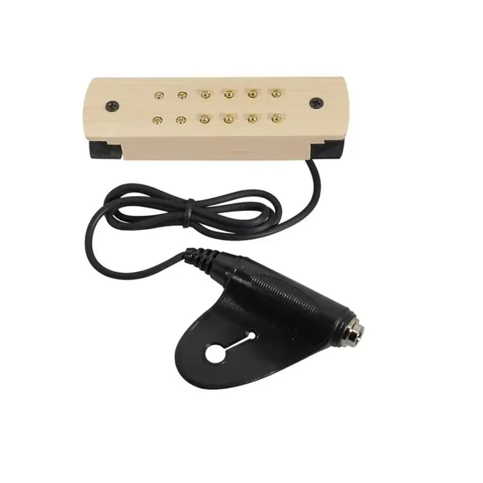 Soundhole pickup with solid maple cover, humbucker with adjustable poles, 60cm cable and jack socke