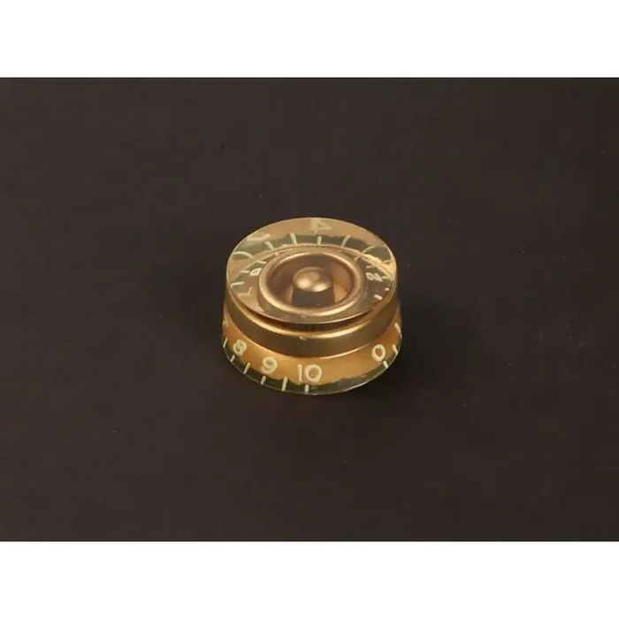 Speed knob (hatbox), inch size for USA pots, relic gold