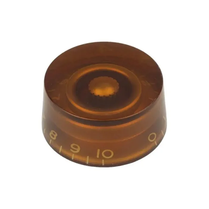 Speed knob, transparent amber, fits 24 fine (CTS) and 18 coarse knurl (Alpha), m.i. Japan