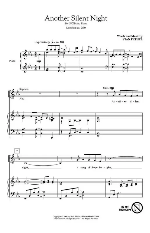 Stan Pethel Another Silent Night Gemischter Chor mit Begleitung