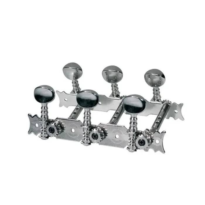 Stemmechanieken voor klassieke gitaar, dubbel geboorde metalen as, 70mm, metalen knoppen