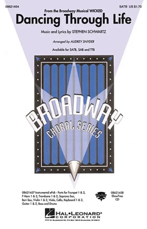 Stephen Schwartz Dancing Through Life (Arr. Audrey Snyder) Männerchor mit Klavier/Orgel