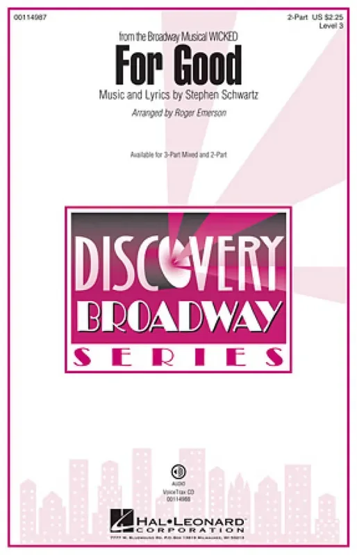 Stephen Schwartz For Good (Arr. Roger Emerson) Frauenchor mit Begleitung