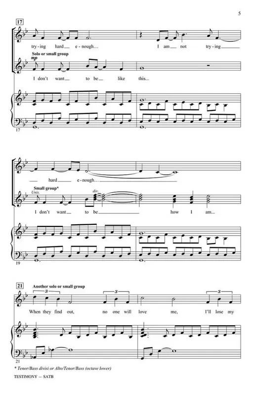 Stephen Schwartz Testimony Gemischter Chor mit Begleitung