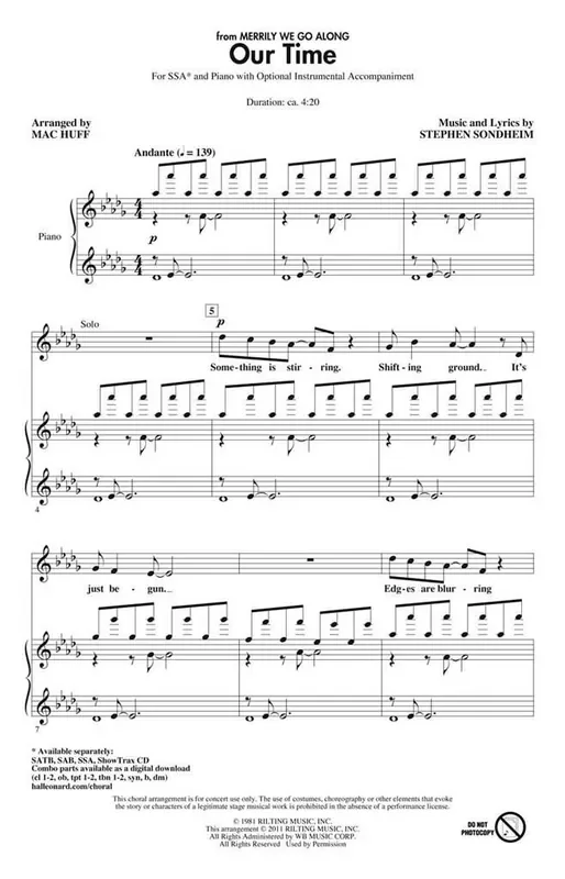 Stephen Sondheim Our Time (Arr. Mac Huff) Frauenchor mit Begleitung