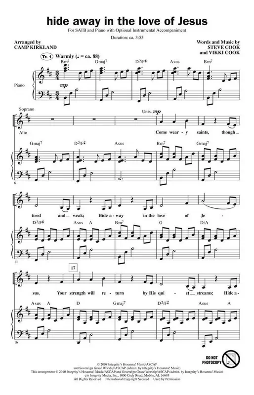Steve Cook Hide Away in the Love of Jesus (Arr. Camp Kirkland) Gemischter Chor mit Begleitung