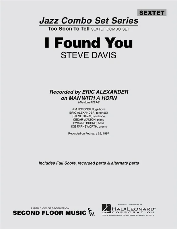 Steve Davis I Found You Jazz Ensemble