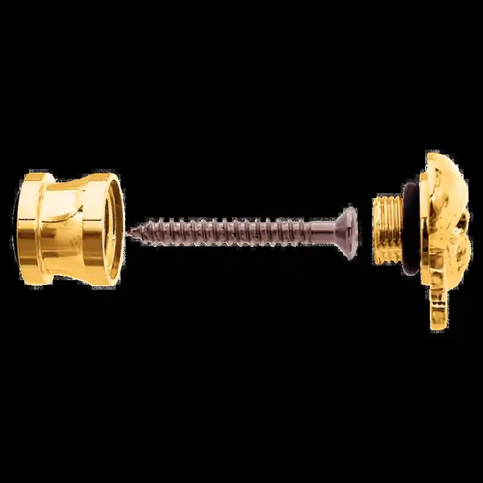 Strap Button, Gold / Skull