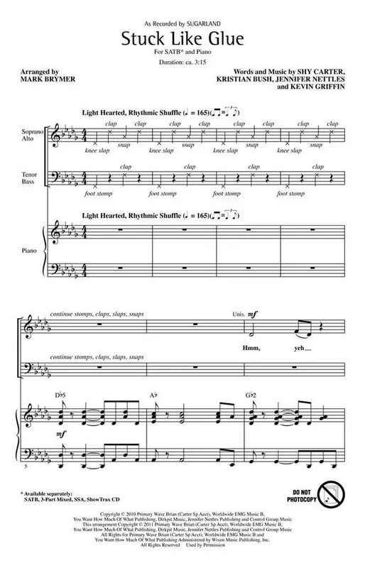 Sugarland Stuck Like Glue (Arr. Mark Brymer) Gemischter Chor mit Begleitung