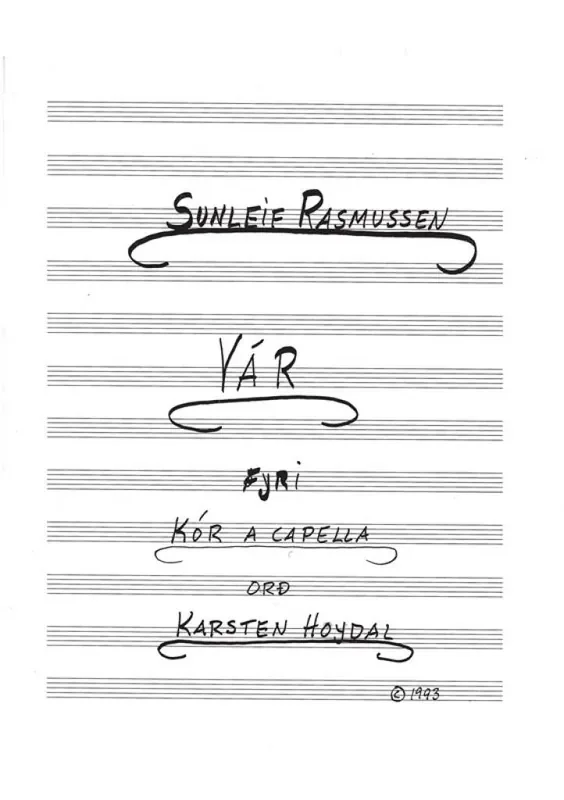 Sunleif Rasmussen Vár Gemischter Chor A cappella