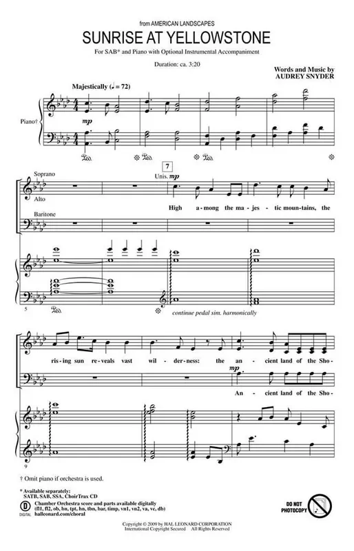 Sunrise at Yellowstone Gemischter Chor mit Begleitung