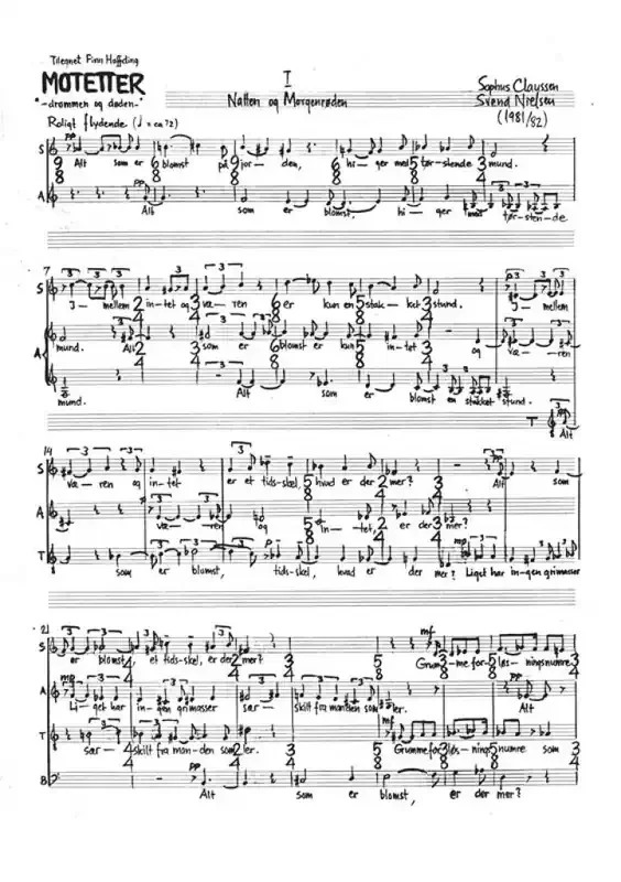 Svend Hvidtfelt Nielsen Motetter Gemischter Chor mit Begleitung