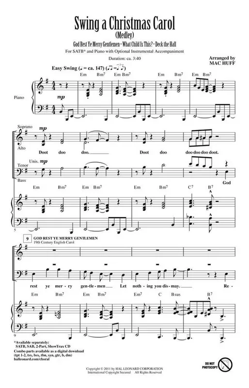 Swing a Christmas Carol (Arr. Mac Huff) Gemischter Chor mit Begleitung