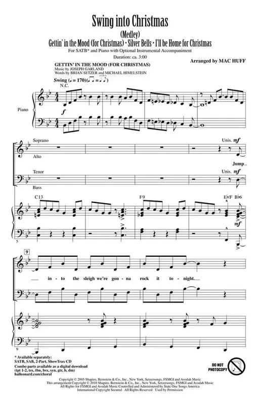 Swing into Christmas (Arr. Mac Huff) Gemischter Chor mit Begleitung