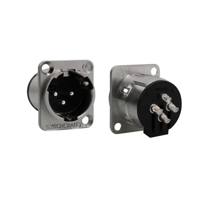Switchcraft XLR chassis connector, male, voor N-style D-hole
