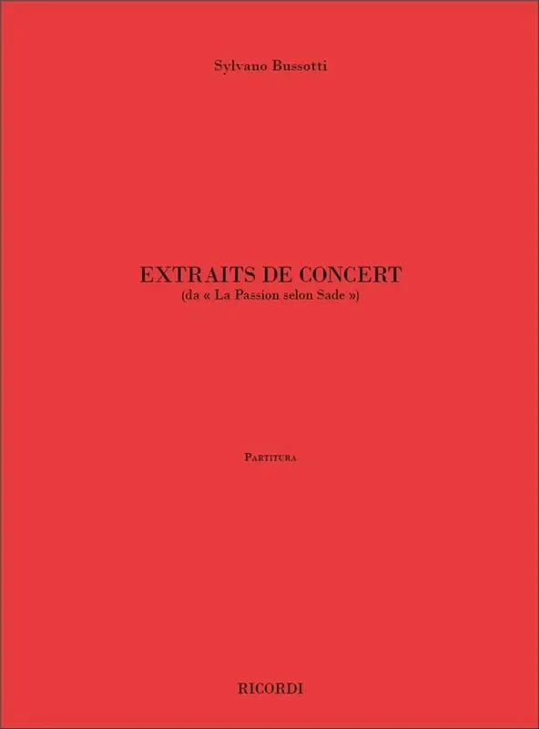 Sylvano Bussotti Extraits De Concert Sonstige Percussion
