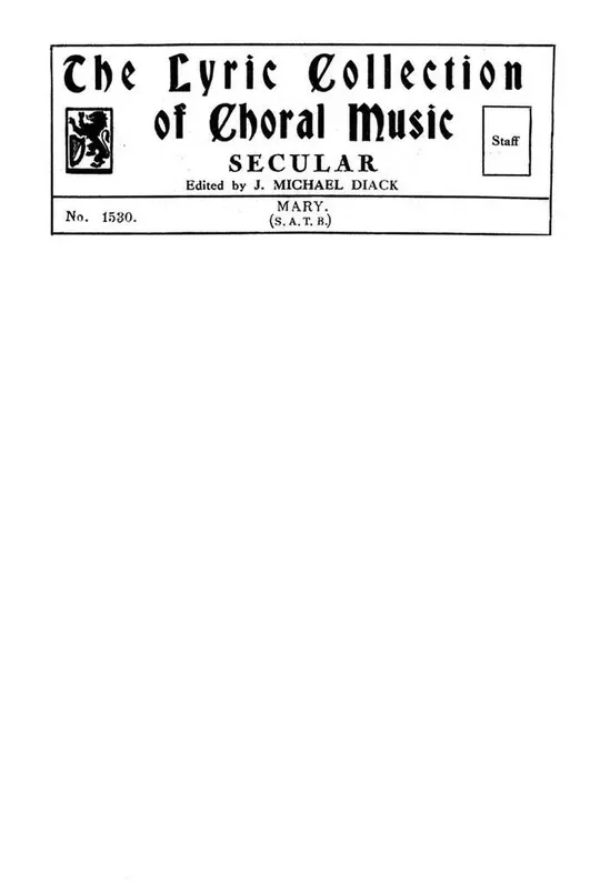 T. Richardson Mary Gemischter Chor mit Begleitung