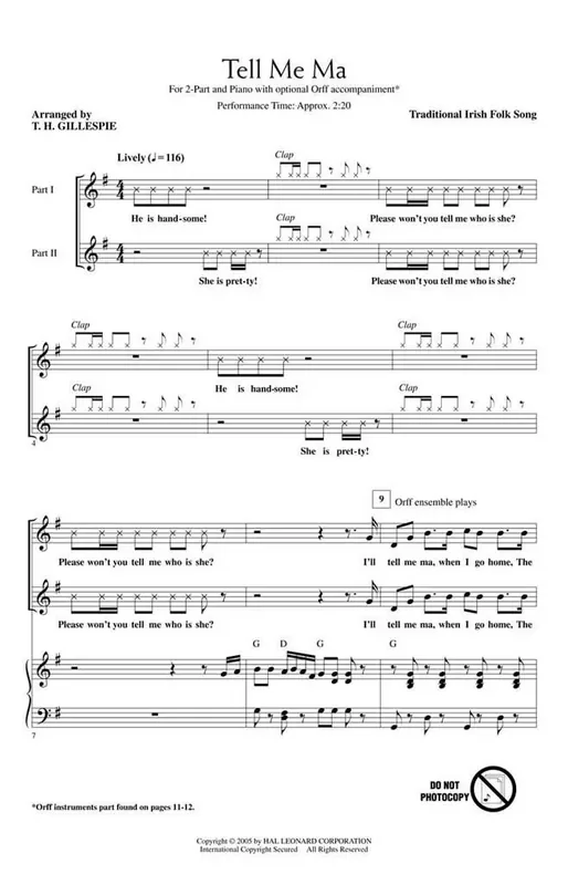 Tell me Ma (Arr. Henry Leck) Frauenchor mit Begleitung