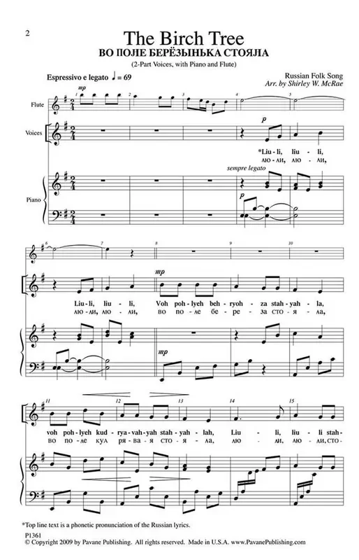 The Birch Tree (Arr. Shirley W. McRae) Frauenchor mit Begleitung