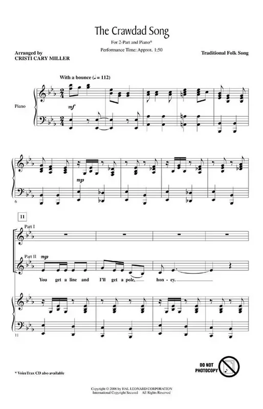 The Crawdad Song (Arr. Cristi Cary Miller) Frauenchor mit Begleitung