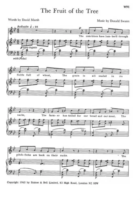 The Fruit Of The Tree Gemischter Chor mit Klavier/Orgel